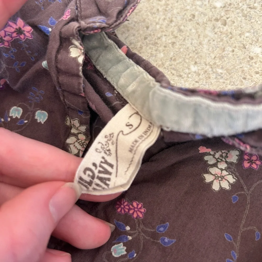 Old Navy‎ 2006 Brown Floral Boho Girls Top